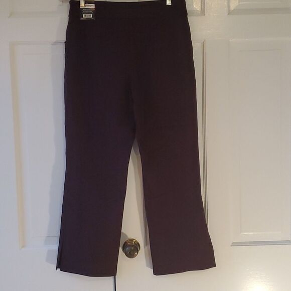 NWT COUNTERPARTS BURGUNDY BOOTCUT FLARE LEG ANKLE PULL ON PANTS SIZE LARGE - Picture 6 of 12